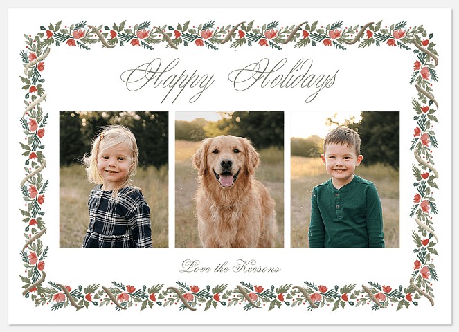 Painted Garland Holiday Photo Cards