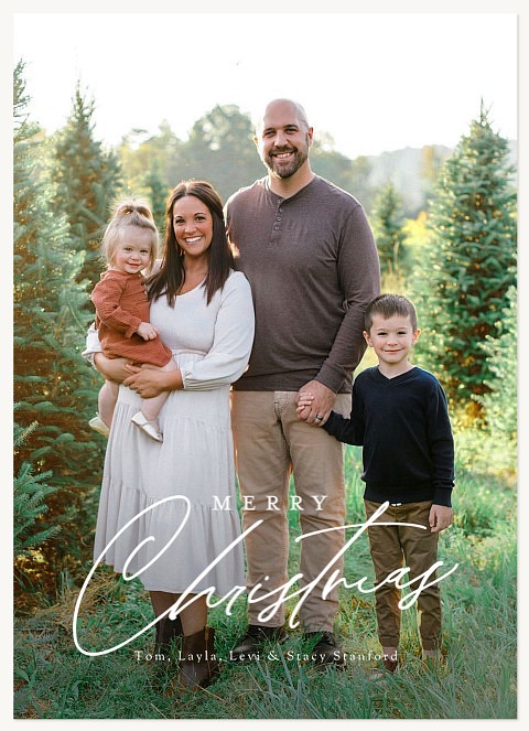 Bottom Mixed Script Personalized Holiday Cards
