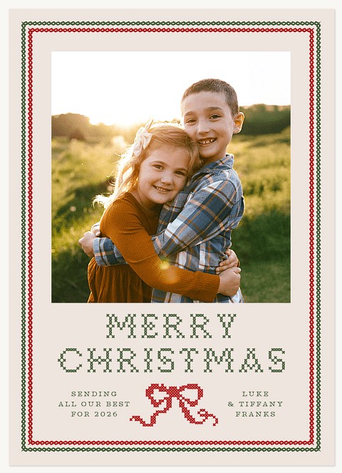 Stitched Sentiment Personalized Holiday Cards