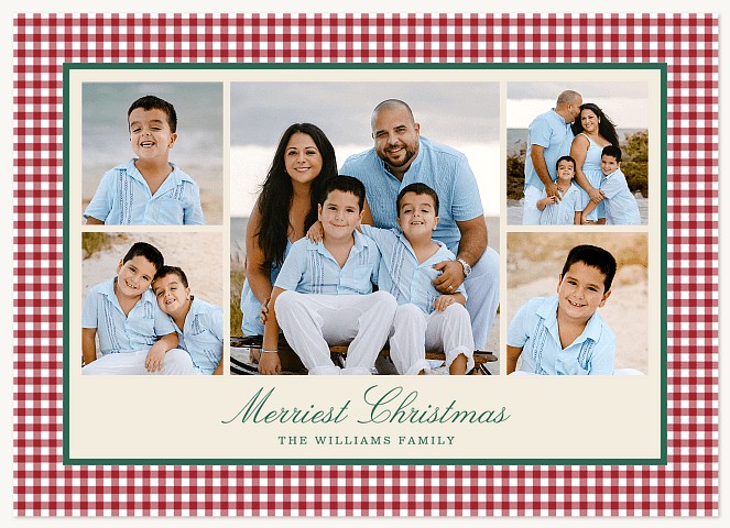 Gingham Greetings Personalized Holiday Cards