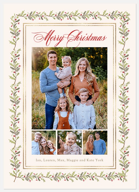 Ornate Garland Holiday Photo Cards