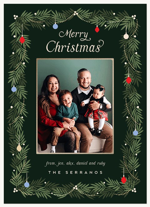 Ornament Wreath Personalized Holiday Cards