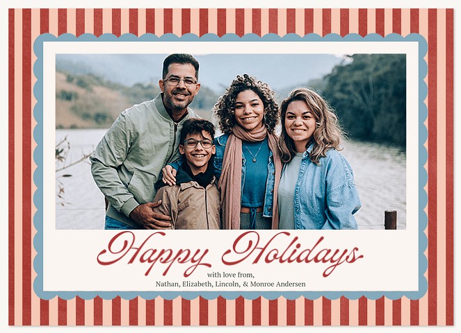 Carnival Stripes Personalized Holiday Cards