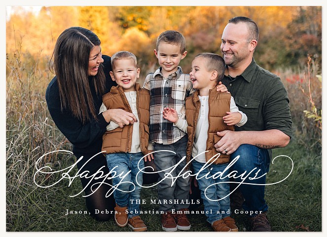 Sweet Script Personalized Holiday Cards