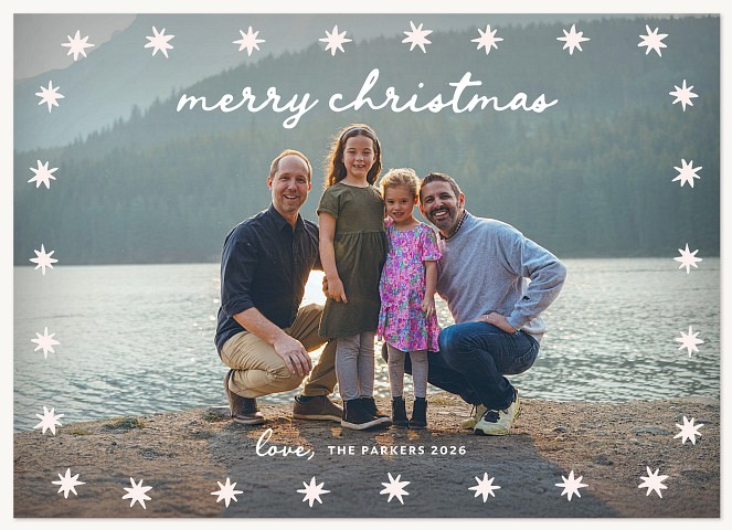Star Border Personalized Holiday Cards