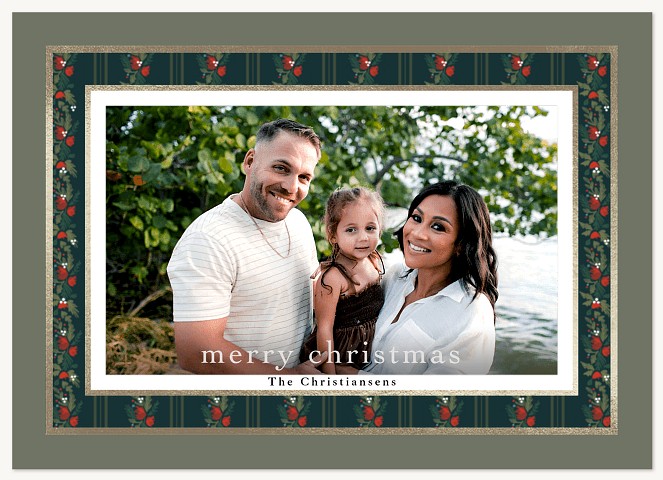Garland Border Personalized Holiday Cards