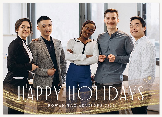 Glittering Wave Business Holiday Cards