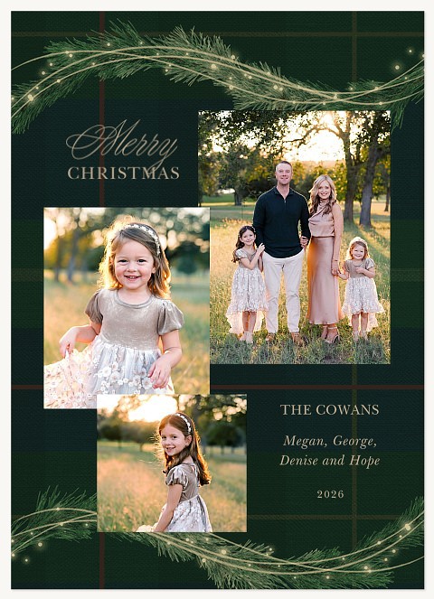 Glimmering Pine Personalized Holiday Cards