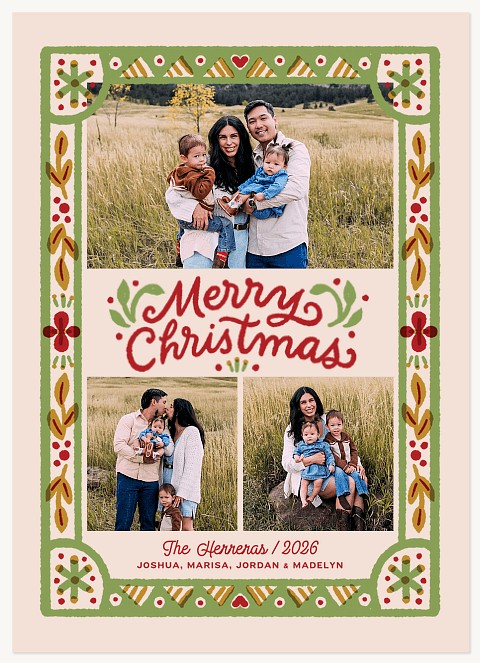 Folk Art Personalized Holiday Cards