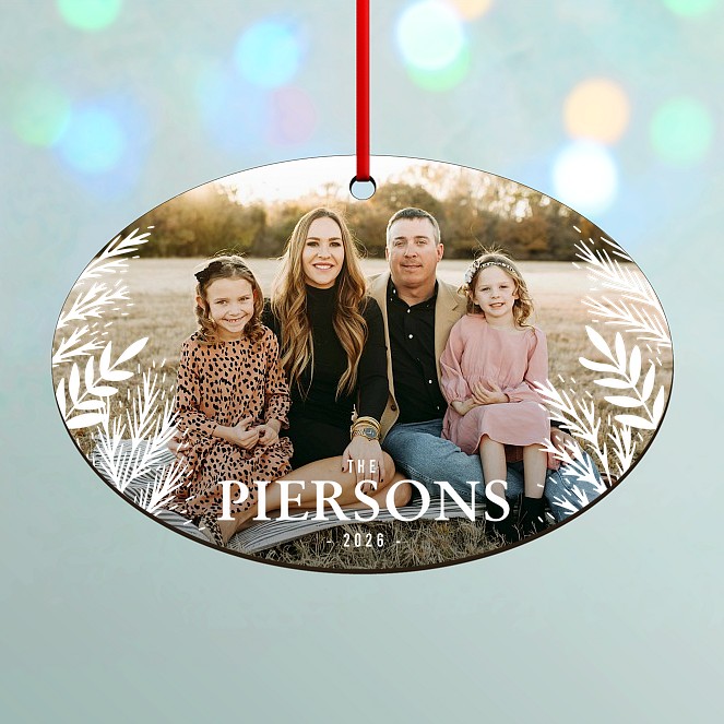 Frosted Foliage Custom Ornaments