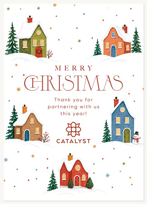 Village Greeting Business Holiday Cards