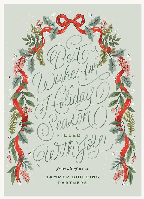 Arched Garland Business Holiday Cards