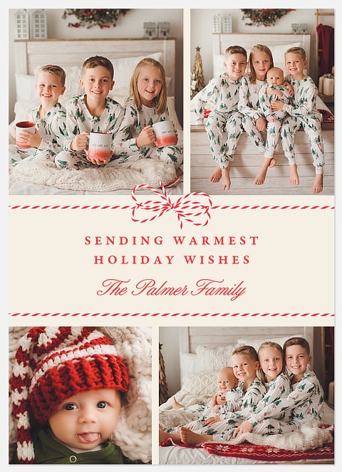 Peppermint Wishes Holiday Photo Cards