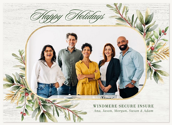 Elegant Botanicals Business Holiday Cards