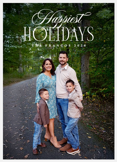 Elegant Swirls Holiday Photo Cards