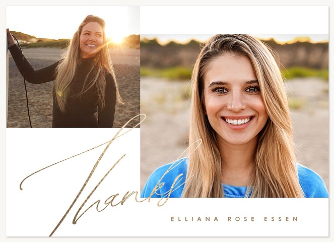 Refined Duo Graduation Thank You Cards