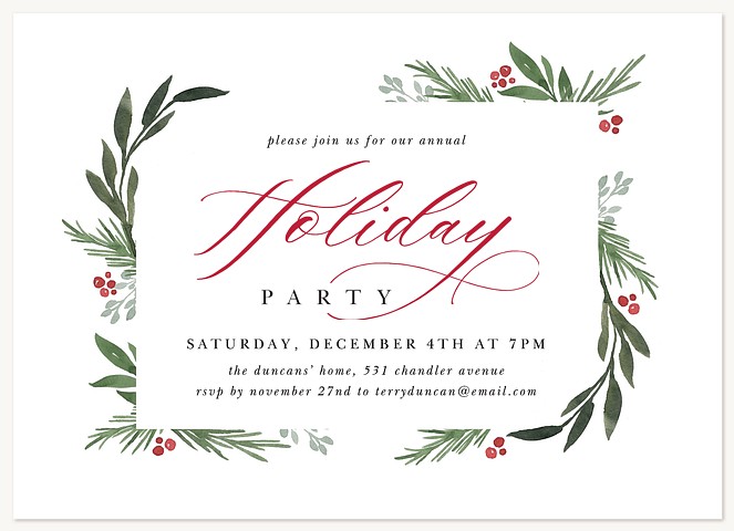 Festive Frame Holiday Party Invitations