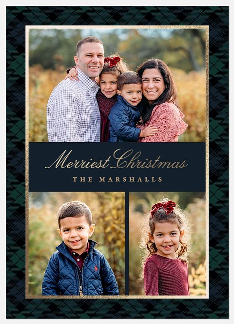 Classy Plaid Holiday Photo Cards