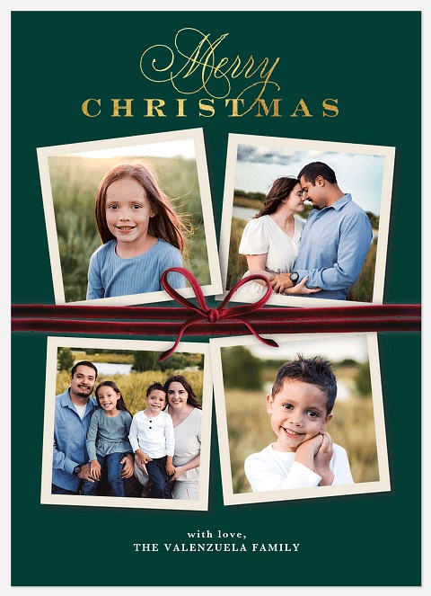 Elegant Bow Holiday Photo Cards