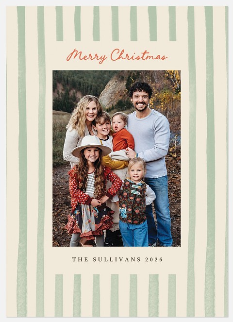 Preppy Stripes Holiday Photo Cards
