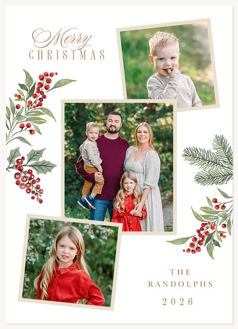 Delicate Greenery Personalized Holiday Cards