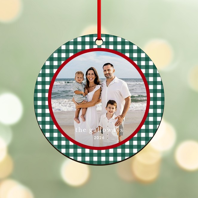 Checked Keepsake Personalized Ornaments