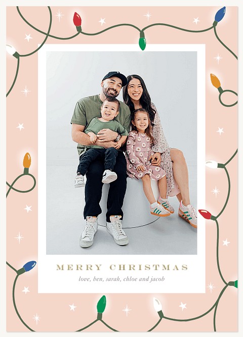 Festive Christmas Lights Personalized Holiday Cards