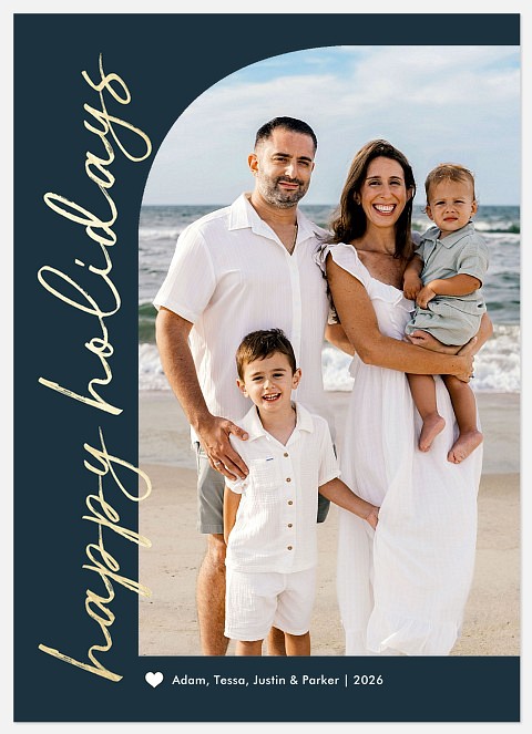 Side Script Holiday Photo Cards
