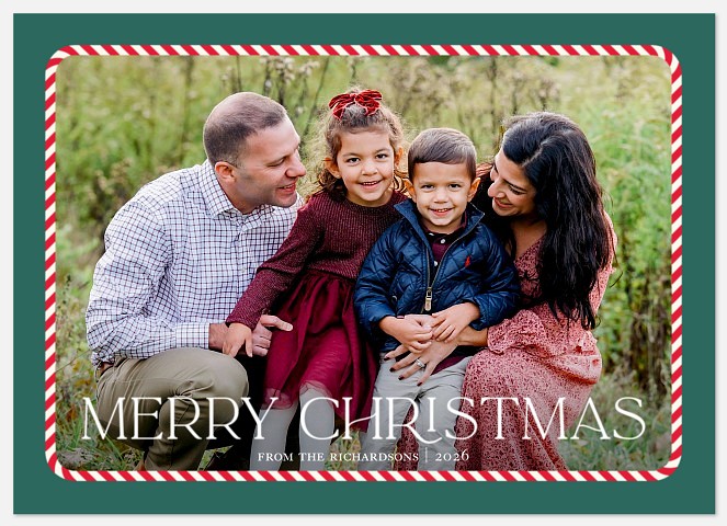 Peppermint Landscape Holiday Photo Cards