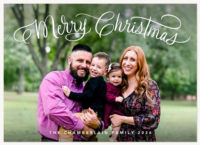 Arched Script Personalized Holiday Cards