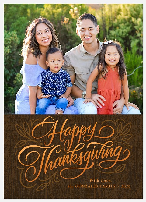 Scripted Thanks Thanksgiving Cards