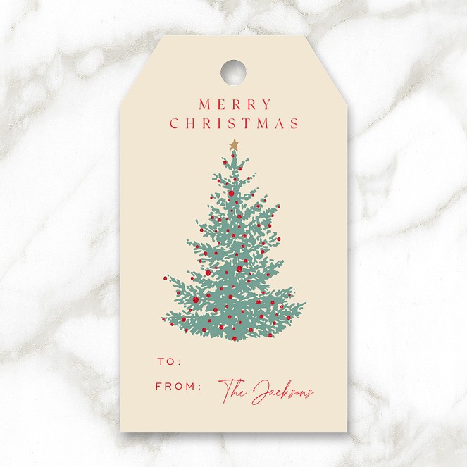 Holiday Spruce Custom Gift Tags