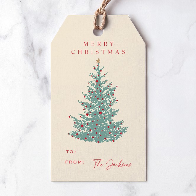 Holiday Spruce Custom Gift Tags