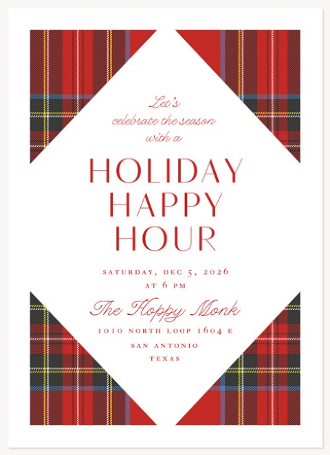 Holiday Happy Hour Holiday Party Invitations