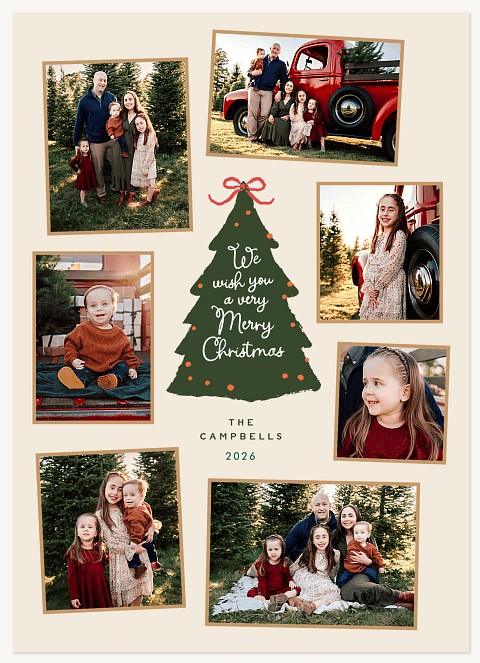 Festive Tree Snaps Personalized Holiday Cards