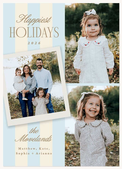 Striped Sentiments Personalized Holiday Cards