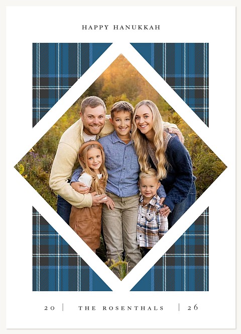 Geometric Plaid Hanukkah Cards
