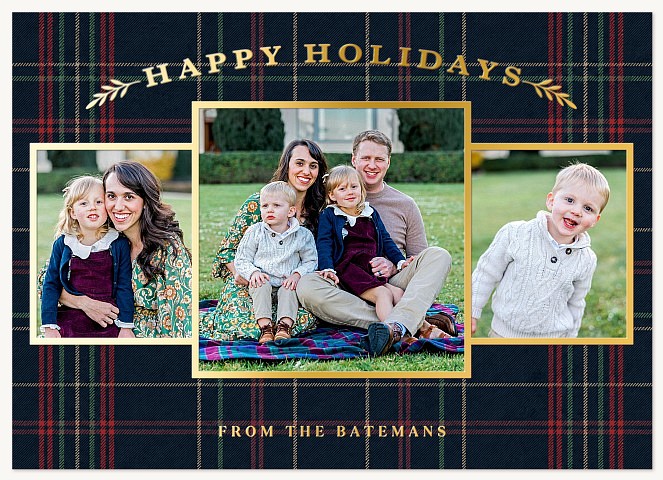 Tartan Trio Personalized Holiday Cards