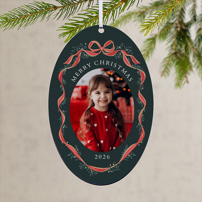 Glittered Ribbon Personalized Ornaments
