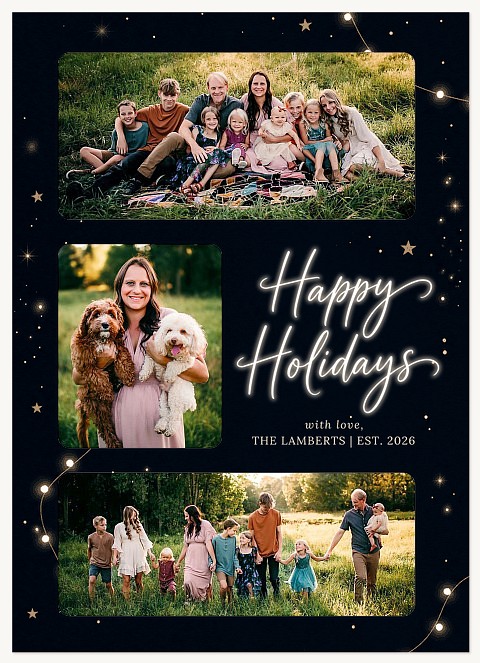 Shimmering Stars Personalized Holiday Cards