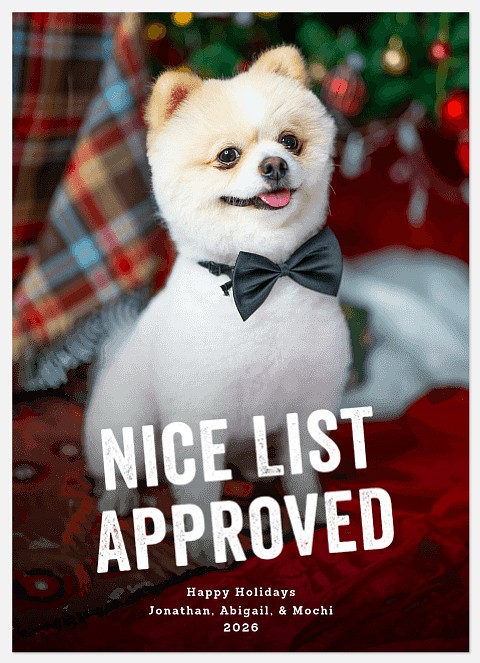 Nice List Approved  Holiday Photo Cards
