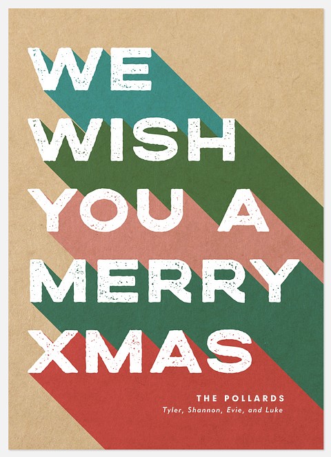 Retro Offset Holiday Photo Cards