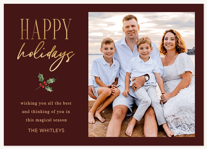 Golden Side Personalized Holiday Cards