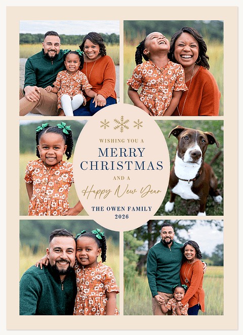 Sixfold Cheer Personalized Holiday Cards