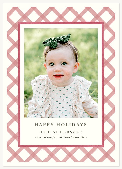 Sweet Plaid Personalized Holiday Cards