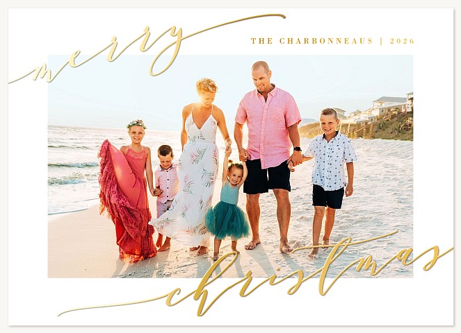 Elegant Script Personalized Holiday Cards
