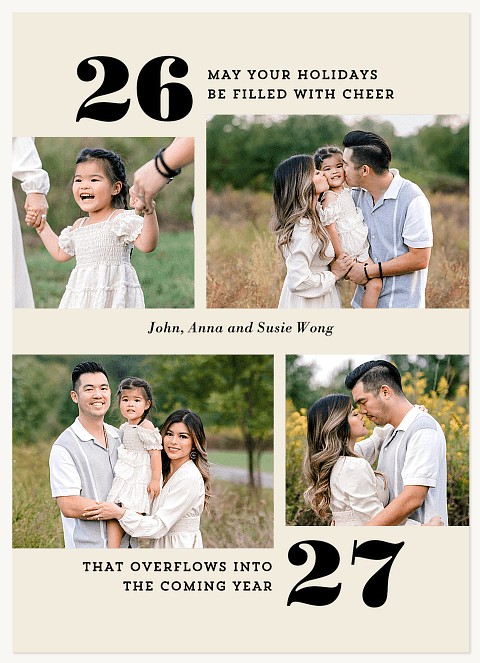 Minimalist Year Personalized Holiday Cards