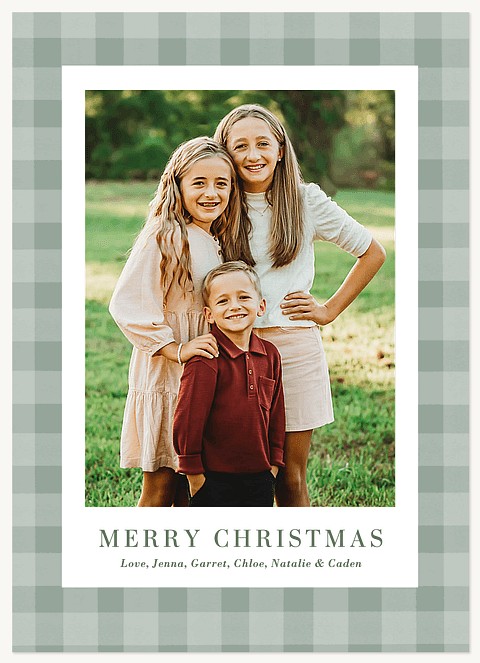 Country Gingham Raised Gloss Holiday Cards