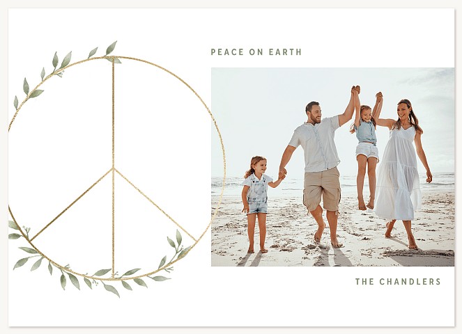 Peace Symbol Personalized Holiday Cards