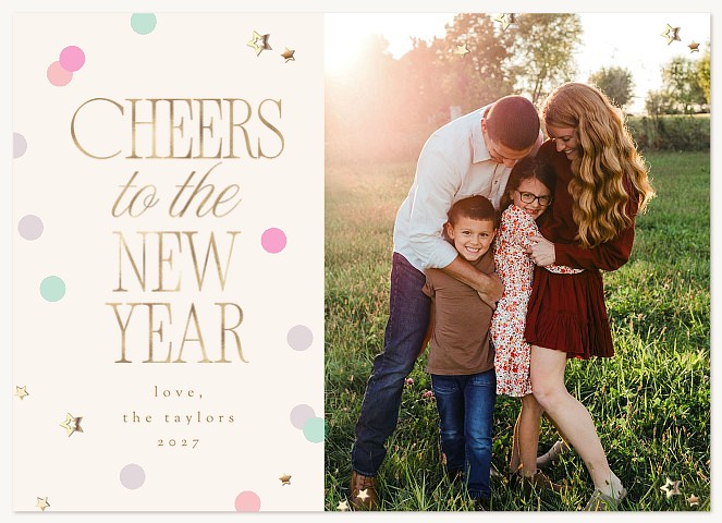 Cheerful Confetti Personalized Holiday Cards